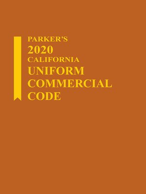 cover image of Parker's California Uniform Commercial Code